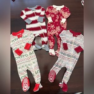 Burt's Bees Baby Festive Footies - Red, Green, White
